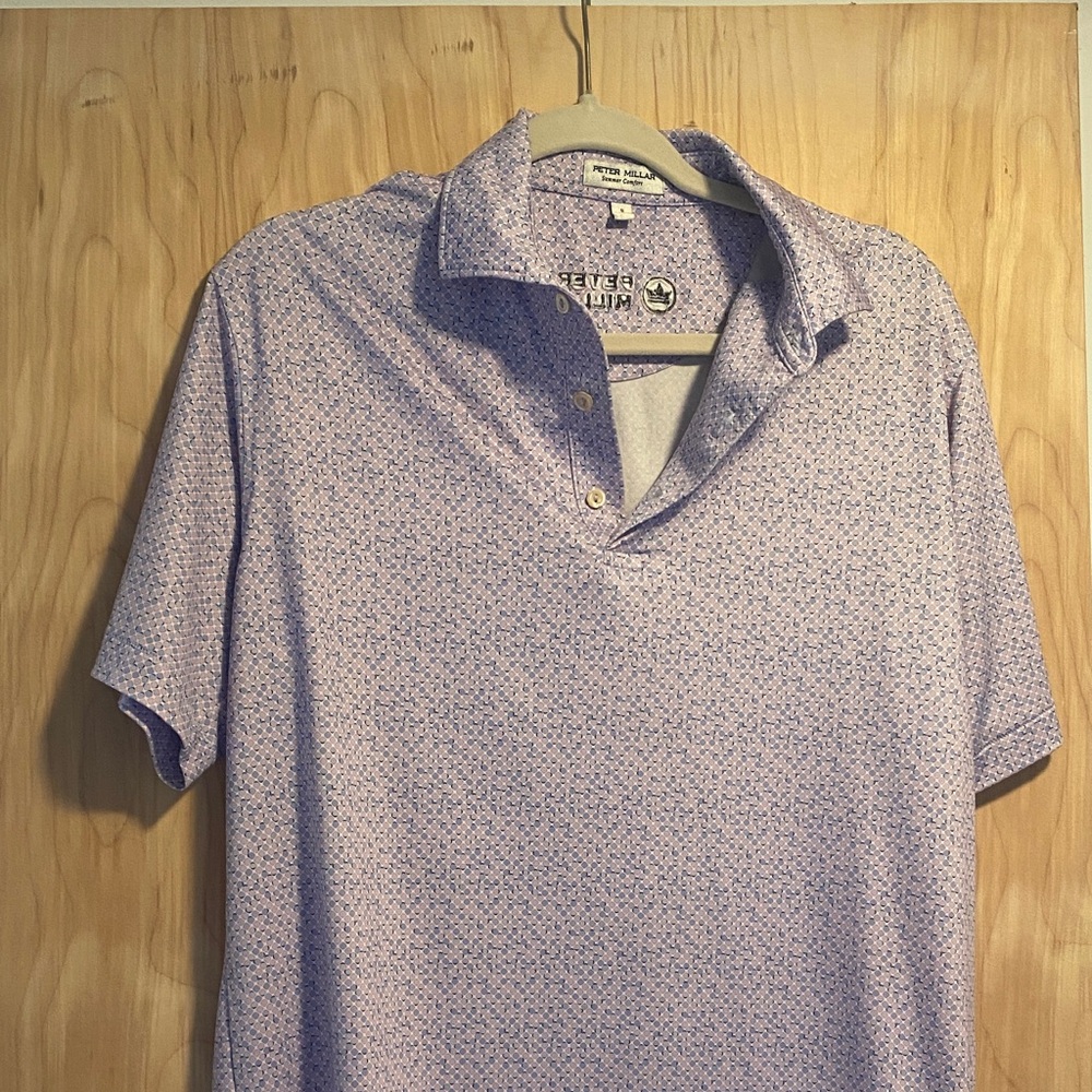 Peter Millar Lavender Patterned Polo Shirt